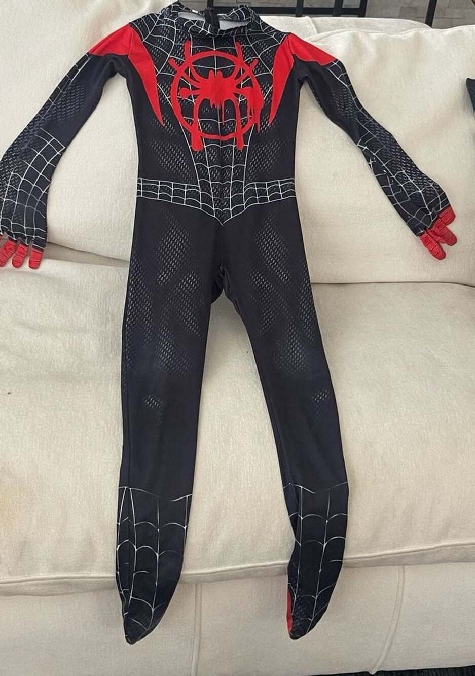 Marvel Miles Morales Spider-Man Costume Size 110 Kids Cosplay Jumpsuit *No Mask*
